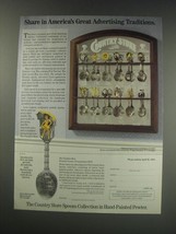 1991 The Franklin Mint Country Store Spoons Collection Ad - $18.49