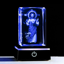 3D Crystal Christian Gifts for Women, Cross Jesus Missionary Figurine with Color - £31.77 GBP