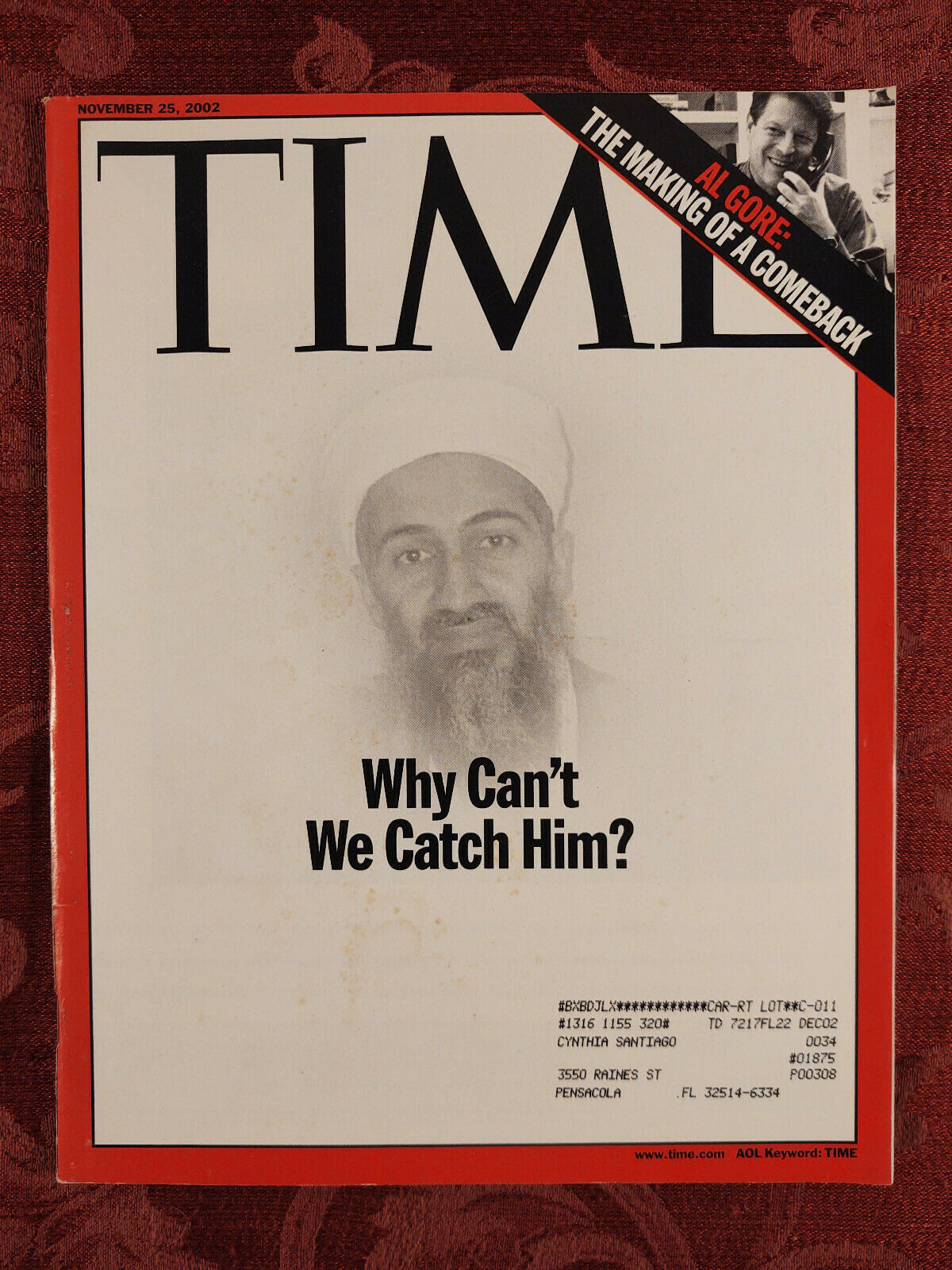 Primary image for TIME Magazine November 25 2002 Why Can't We Catch Osama Bin Laden