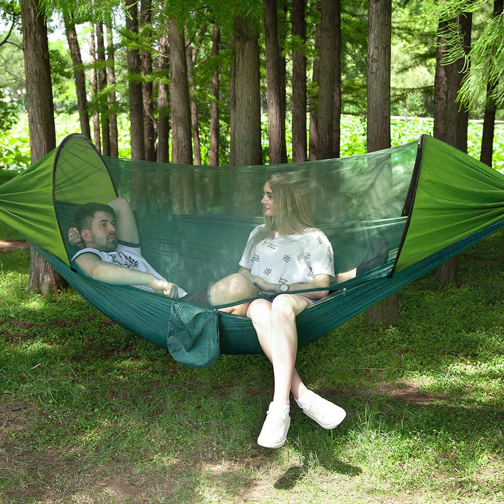 Camping Hammock Double Hammocks Outdoor Mosquito Proof Tent Sun Shading Rocking - £32.31 GBP+