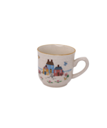 Vintage International China Stoneware Coffee Mug Rustic Farm Cottage Scene - $187.97 MXN