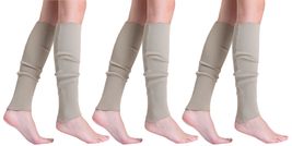 AWS/American Made 3 Pairs Knitted Leg Warmers for Women 80s Style (Beige 3 Pairs - £14.76 GBP