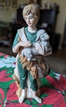 Porcelain Nativity Figure Shepard Boy Sheep Replacement 75177 Mercuries USA 1994 - £9.84 GBP