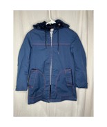 1970s McGregor Navy Ski Lodge Winter Sledding Faux Fur Lined Parka Jacket S - $44.18 CAD