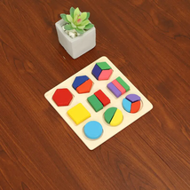 Wooden Geometric Shape Puzzle - Brain Teaser for Early Learning - £2.98 GBP