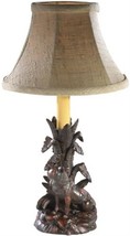 Sculpture Table Lamp MOUNTAIN Lodge Sitting Fox 1-Light Chocolate Brown Resin - £318.94 GBP