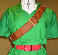 Ocarina of Time Link Costume Belts Red or Burgundy Waist Belt Brown Shoulder - £35.30 GBP