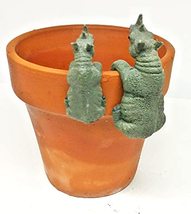 Hand Painted Nature Series Set/2 Rhino Pot Sitters 3 Inches - £13.65 GBP