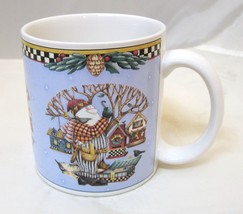 Debbie Mumm 1998 Santa Building Birdhouses Sakura Christmas Coffee Mug 3... - $29.69