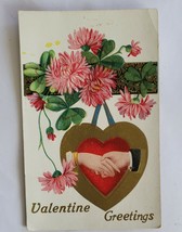 Postcard Victorian Couple Hands Embossed Valentine Divided back unused USA - $6.79