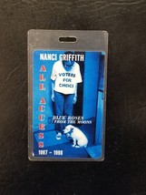 NANCI GRIFFITH - BLUE ROSES FROM THE MOONS ORIGINAL LAMINATE BACKSTAGE PASS - £15.98 GBP
