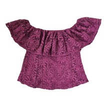 Zac Posen Crystal Designer Blouse Purple Guipure Lace Women&#39;s Size 2 $350 - £76.44 GBP