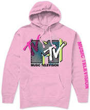 Hybrid Apparel Mens Pink Hooded Logo Graphic Sweater,Various Sizes - £23.98 GBP