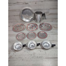 Vintage 1970s Doll Child Play Aluminum Kitchen Dining Plates Cups Coffee... - £10.31 GBP