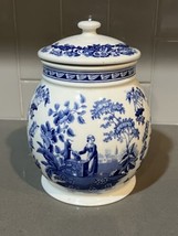 Spode Blue Room Collection Girl At The Well 8&quot; Lidded Cannister - £30.18 GBP