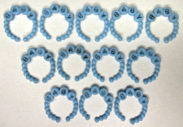Vintage &quot;Baby&quot; Blue Baby Boy Cupcake Toppers Lot of 12 BC6 - $12.99