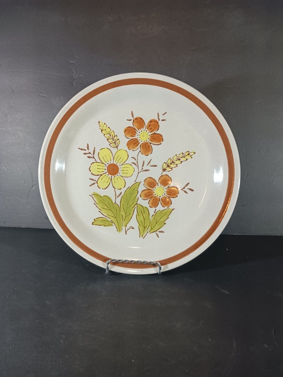 Primary image for AUTUMN COLLECTION WHEAT FLOWER Stoneware DINNER PLATE 10 1/2"