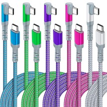 5-Packusb C To Usb C Cable 10Ft, Extra Long Right-Angle 60W/3A Type C To Type C  - £32.38 GBP
