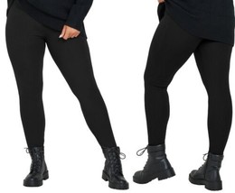 Old Navy Women&#39;s High Rise Rib Knit Leggings Size 4X Black NWT - £7.64 GBP