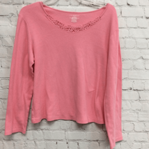 Kim Rogers Womens intimates Pink Long Sleeve Scoop Neck Floral Vine Embe... - €8,65 EUR