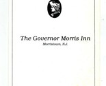 The Governor Morris Inn Special Menu Morristown New Jersey 1982 - £17.12 GBP