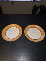 Lot Of 2 Antique Deco Noritake Peach/Black Morimura Lustreware Saucer Pl... - $10.00