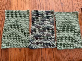 Handmade Dish Cloth Rag Bath Cloth Crocheted 100% Cotton Set Of 3 M4 - £9.73 GBP