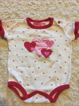 Little Lindsey Girls White Red Pink Hearts Daddy&#39;s Sweetie One Piece 0-6 Months - £2.31 GBP