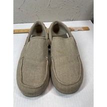 Mens Crocs Beach Line Khaki Canvas Slip On Boat Loafers Size 9 - $652.13 MXN