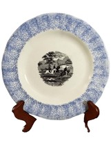 Staffordshire Spatterware plate with Equestrian Fox Transferware Decorat - $153.45