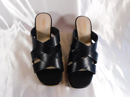 Liz Claiborne Black Women’s Wedge Sandals Size 8.5 Wide - £15.60 GBP