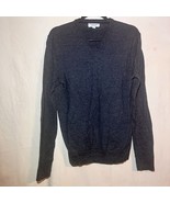 Calvin Klein Extra Fine Merino Wool Layer Sweater Sz M Grey V Neck Pullo... - $381.00 MXN