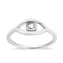 Evil Eye Good Luck Protection Sterling Silver Simple Band Ring-5 - £11.67 GBP