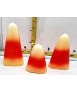 Candy Corn Shaped Candles Lot 3 Different Sizes 5&quot; 4&quot; 3&quot; - $19.95