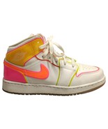 Nike Air Jordan 1 Mid Edge Glow Sneakers Youth US Size 6Y Multicolor CV4... - $69.59