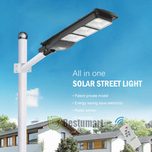 Solar Led Street Light Commercial Outdoor Ip67 Area Security Road Lamp Dusk-Dawn - £101.20 GBP