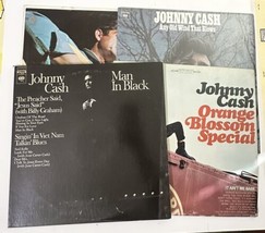 Johnny Cash Vinyl LP Lot 4 This Is JC, Man In Black, Any Old Wind, Orang... - $17.54