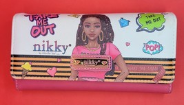 Nikky by Nicole Lee &#39;Take Me Out&#39; Trifold Wallet Button Snap Card Organizer Pink - £12.60 GBP