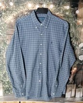 Ralph Lauren Men&#39;s Shirt Size L Blue Stripe Button Down 100% Cotton - £10.87 GBP