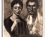 RPPC Pasquius Proculus and Wife Triumvis Fresco at Pompeii UNP Postcard P28 - $3.91