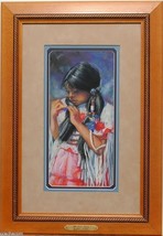 &#39;The Pink Dress&#39; by Carol Theroux Original Pastel Painting 20 x 14 Frame Mat COA - £279.12 GBP