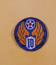 10th Air Force White Back Patch WWII Vintage China Burma India The Hump - $18.66