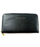 Adrienne Vittadini Studio Black  Clutch Wristlet Faux Leather Tan Interior - $278.54 MXN