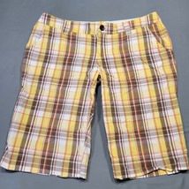 So Wear It Declare It Women Shorts Size 9 Juniors Yellow Preppy Plaid Be... - $12.60