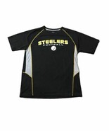MEN’S LARGE Black &amp; Yellow Mesh Pittsburgh Steelers Football Team NFL T-... - $18.00