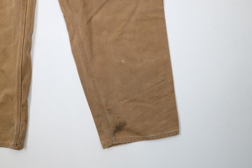 Vtg Carhartt Mens 42x32 Distressed Relaxed Fit Canvas Wide Leg Dungaree Pants Item image 5