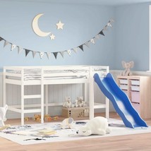 Kids&#39; Loft Bed with Slide White 90x200 cm Solid Wood Pine - £139.81 GBP