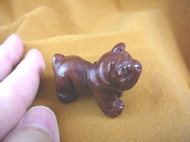 (Y-DOG-EB-555) red jasper BULLDOG bull dog carving FIGURINE gem stone lo... - £10.99 GBP