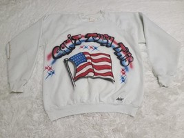 Vintage 80s 90s FOTL USA Can't Touch This American Flag Sweatshirt XL Distressed - $8.96