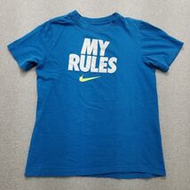 Nike Shirt Youth XL Blue Short Sleeve Boys Crew Neck Logo - €15,21 EUR